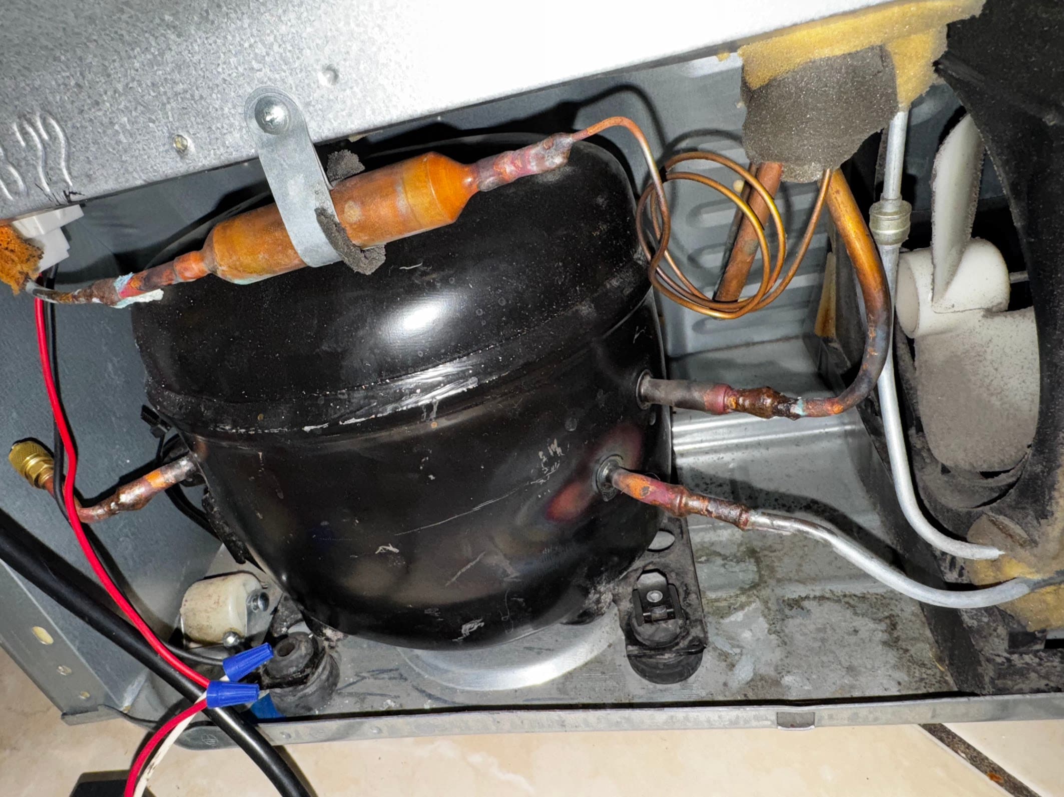Refrigerator compressor diagnostics and repair