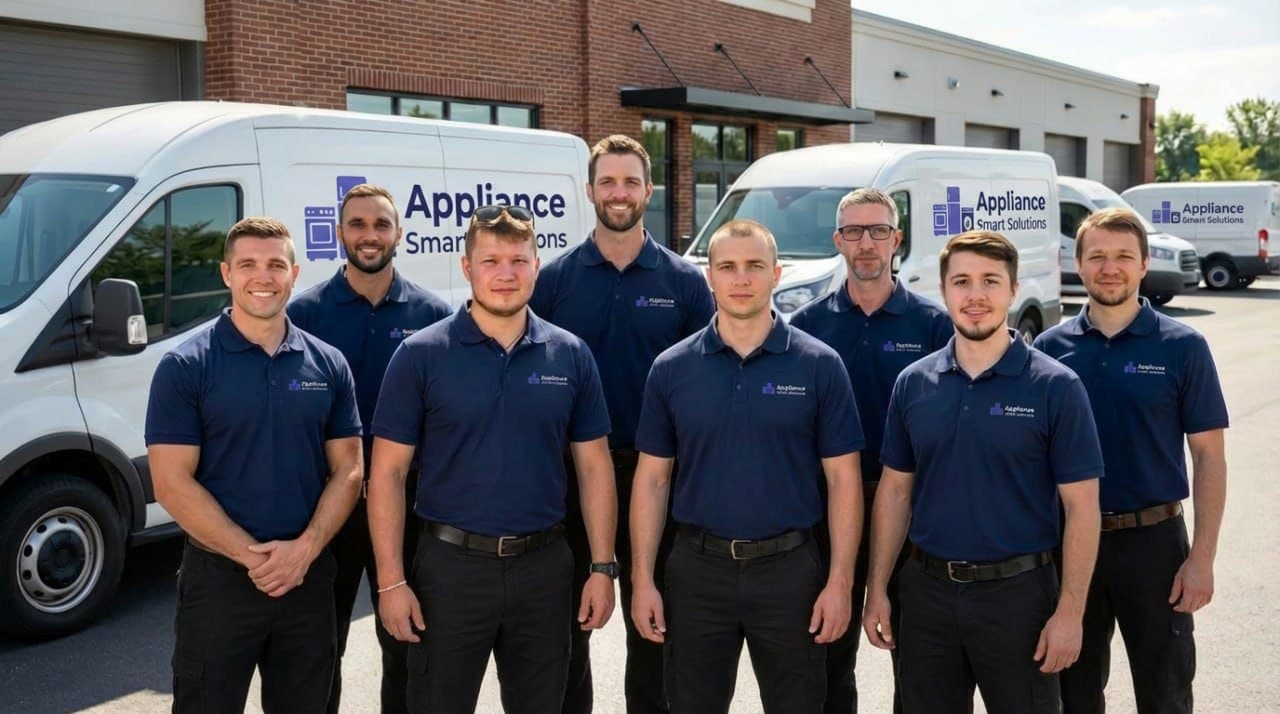 Professional appliance repair technician at work